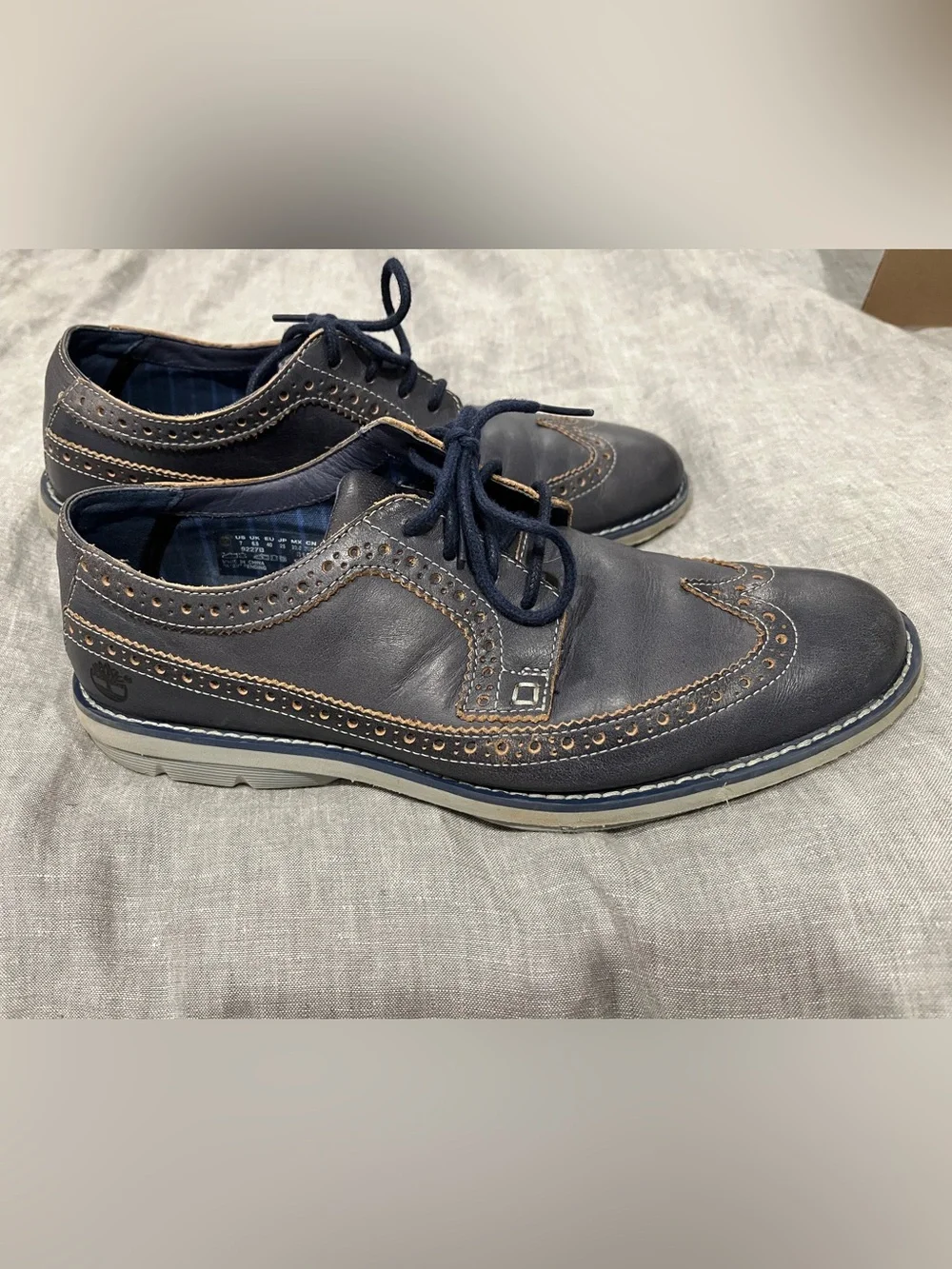 Timberland Earthkeepers Sensorflex Wing Tip Oxford Shoes Blue Men US 7